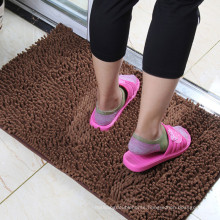 brown shaggy plain door mat in china market